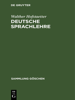 cover image of Deutsche Sprachlehre